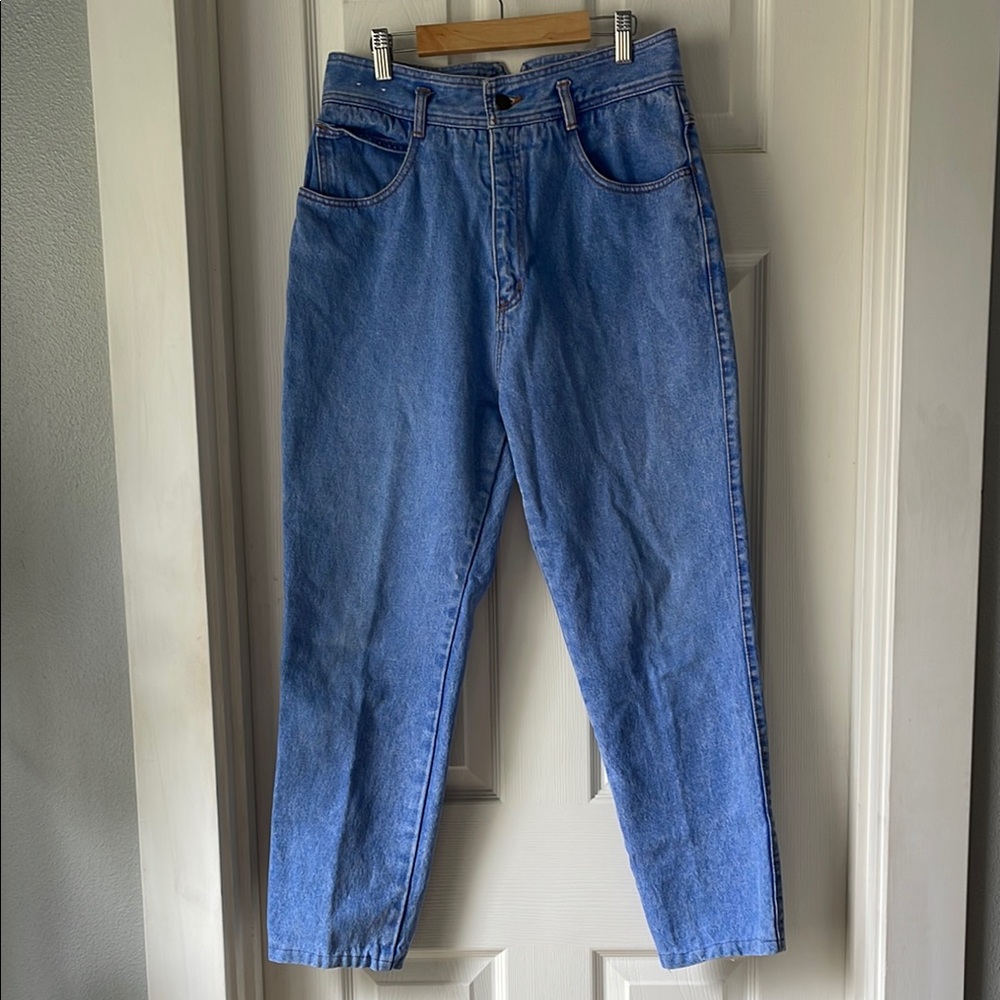 Vintage 90s High Rise Light Wash Mom Jeans 100% Cotton 29